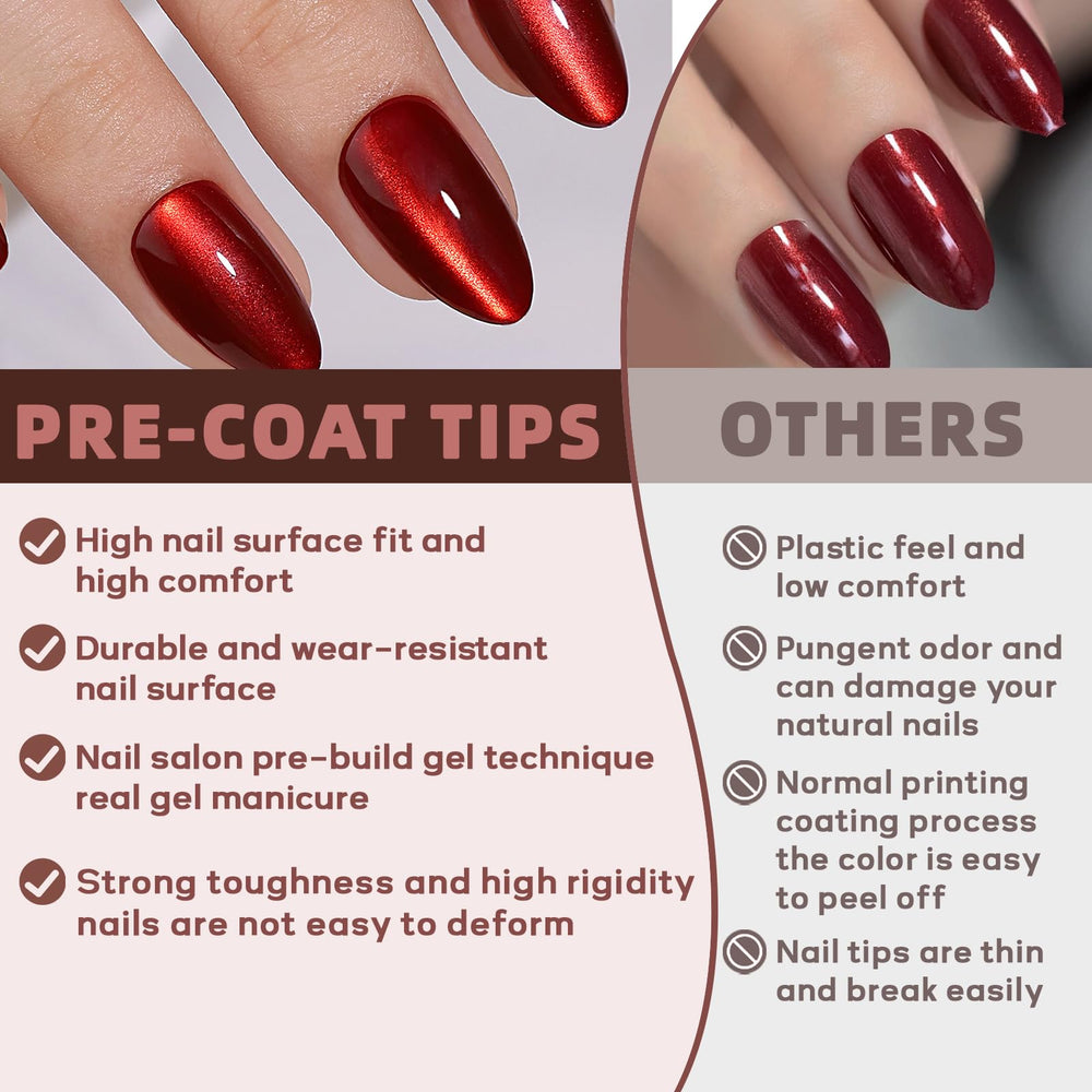  CUZIAM red magnet cat eyes nails reflecting light with gloss.