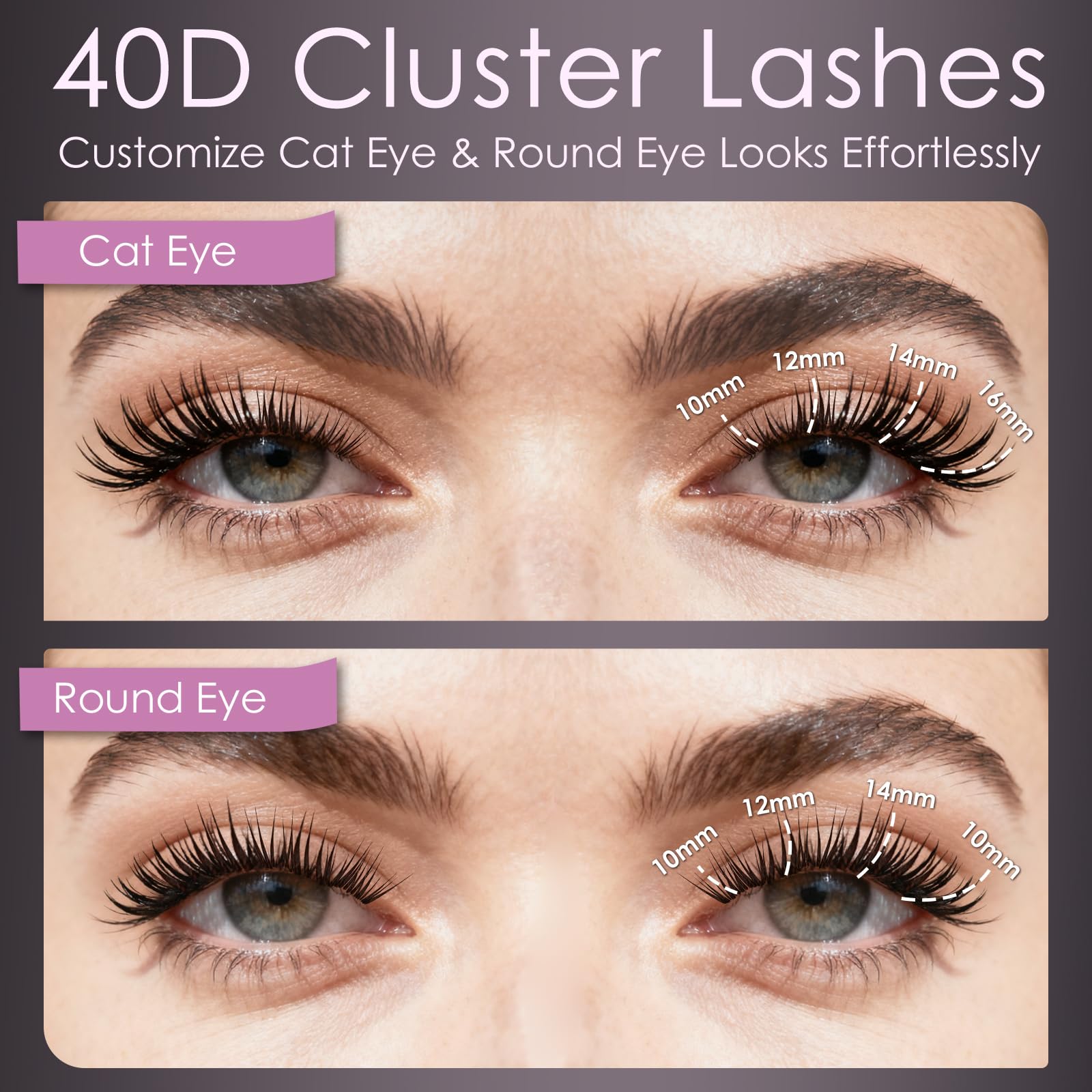 CyanoooGenesis lash clusters 12mm for balanced length.