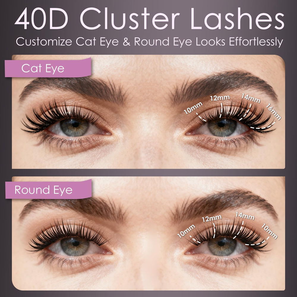 CyanoooGenesis lash clusters 12mm for balanced length.