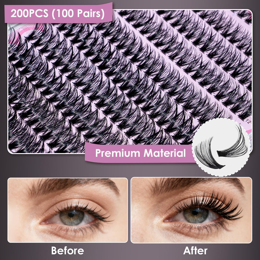 CyanoooGenesis lash clusters 14mm for a wispy look.