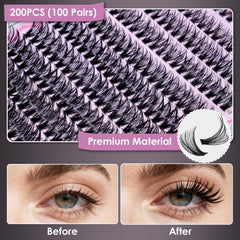 CyanoooGenesis lash clusters 14mm for a wispy look.