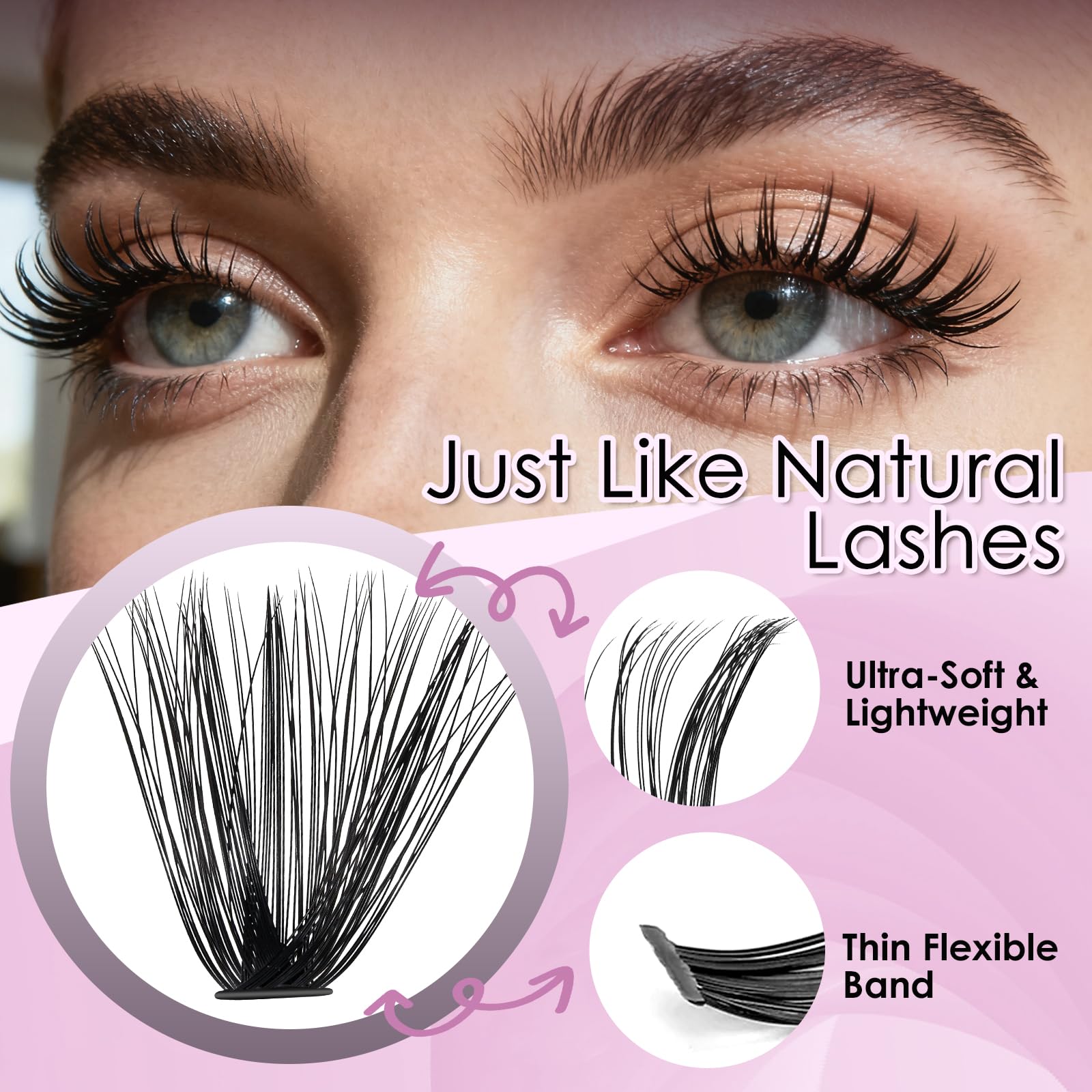 CyanoooGenesis lash clusters 16mm for dramatic volume.