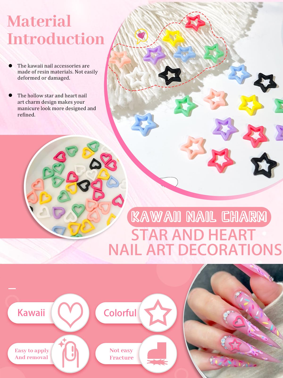 CYHYII star charms add 3D detail to DIY manicures.