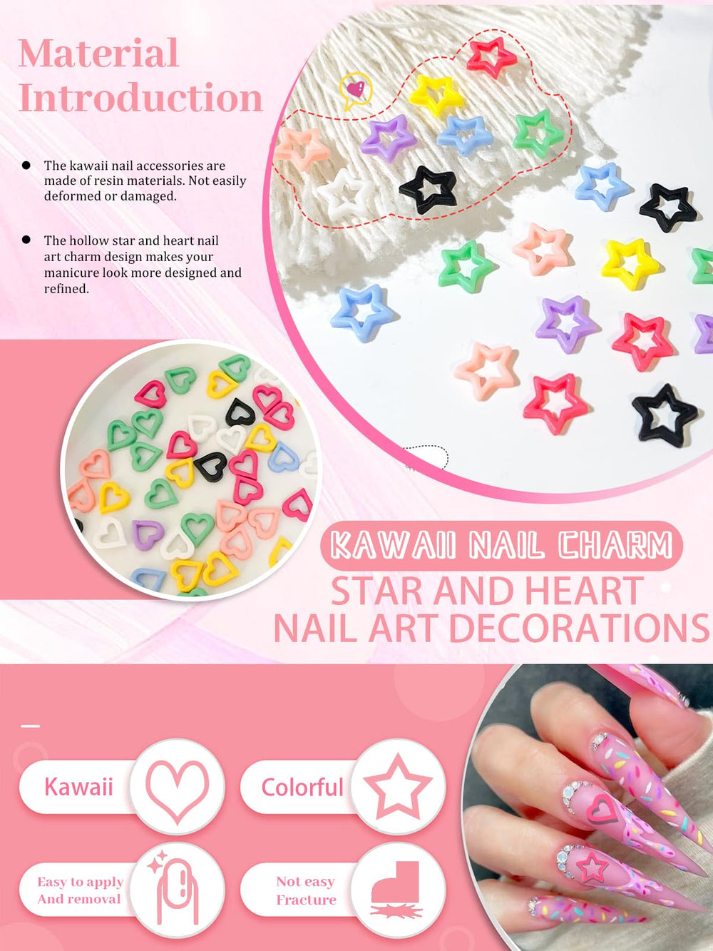 CYHYII star charms add 3D detail to DIY manicures.
