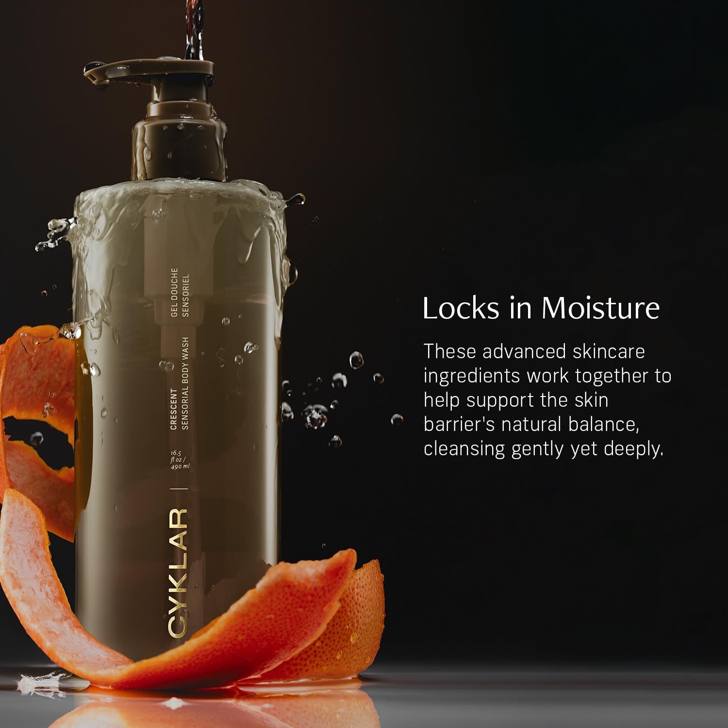 CYKLAR Sensorial Body Wash with Multi-Oil Complex provides lasting hydration after use.