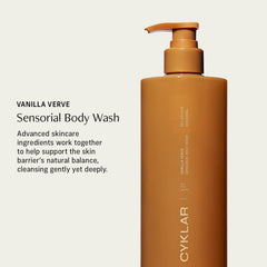 CYKLAR Vanilla Verve bottle close-up reveals creamy texture and indulgent scent profile.