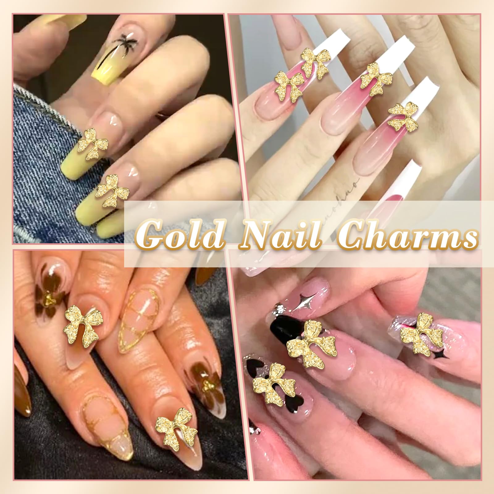 Cynailli 3D bow charm on nail enhances craft projects and decor