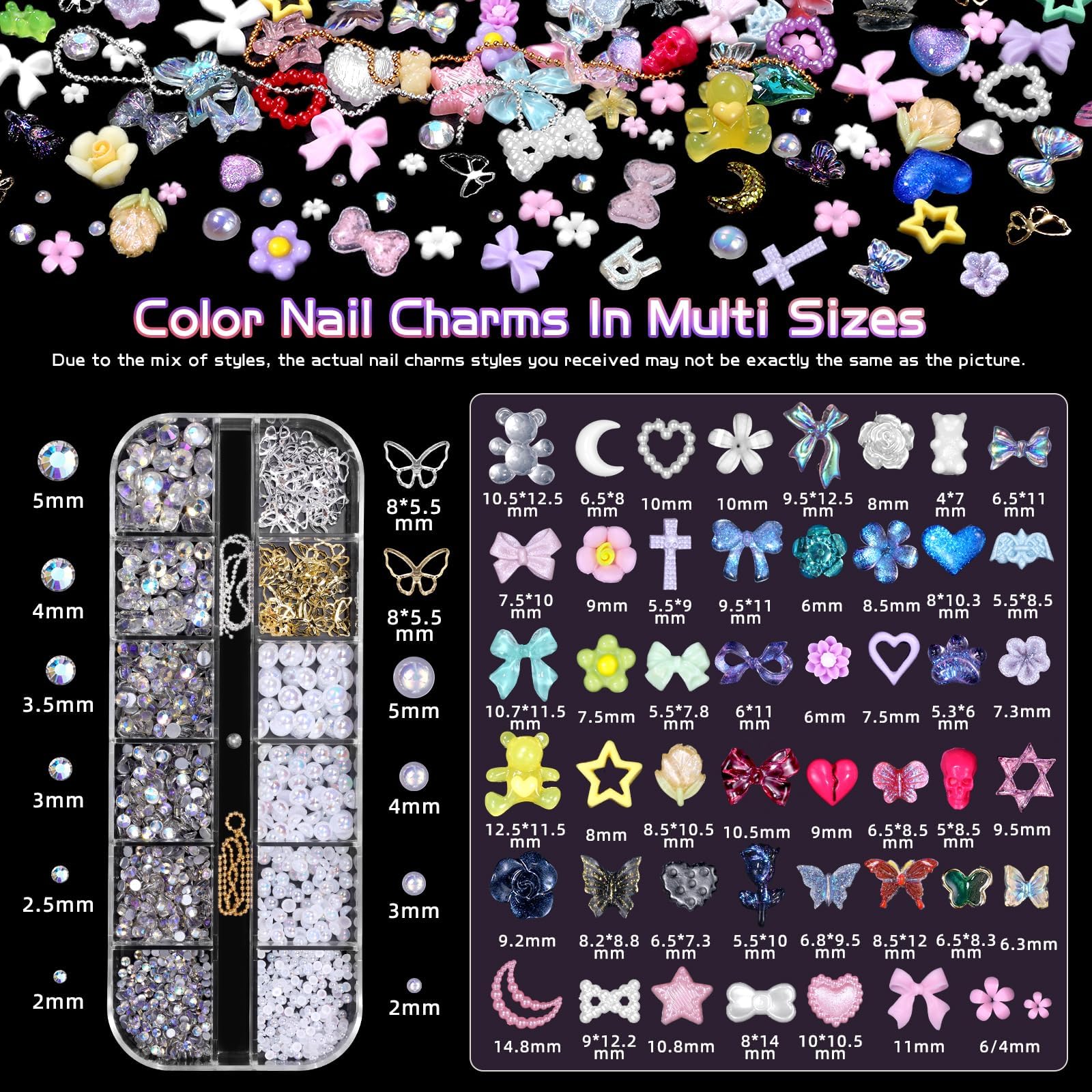 Cynailli color blossom flower charms add vibrant flair to manicures.