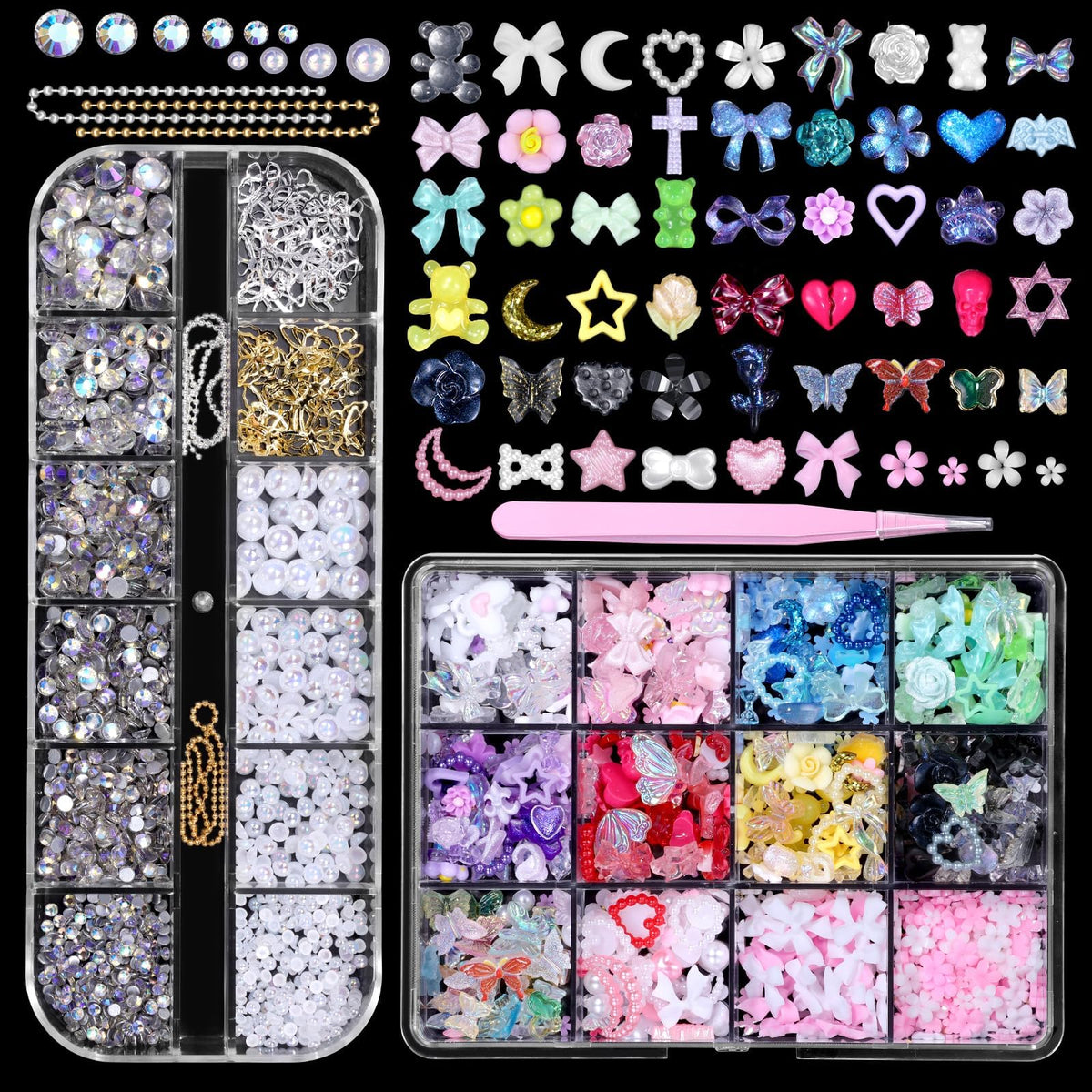 Cynailli hollow butterfly metal charms for nail art, adds delicate flair.