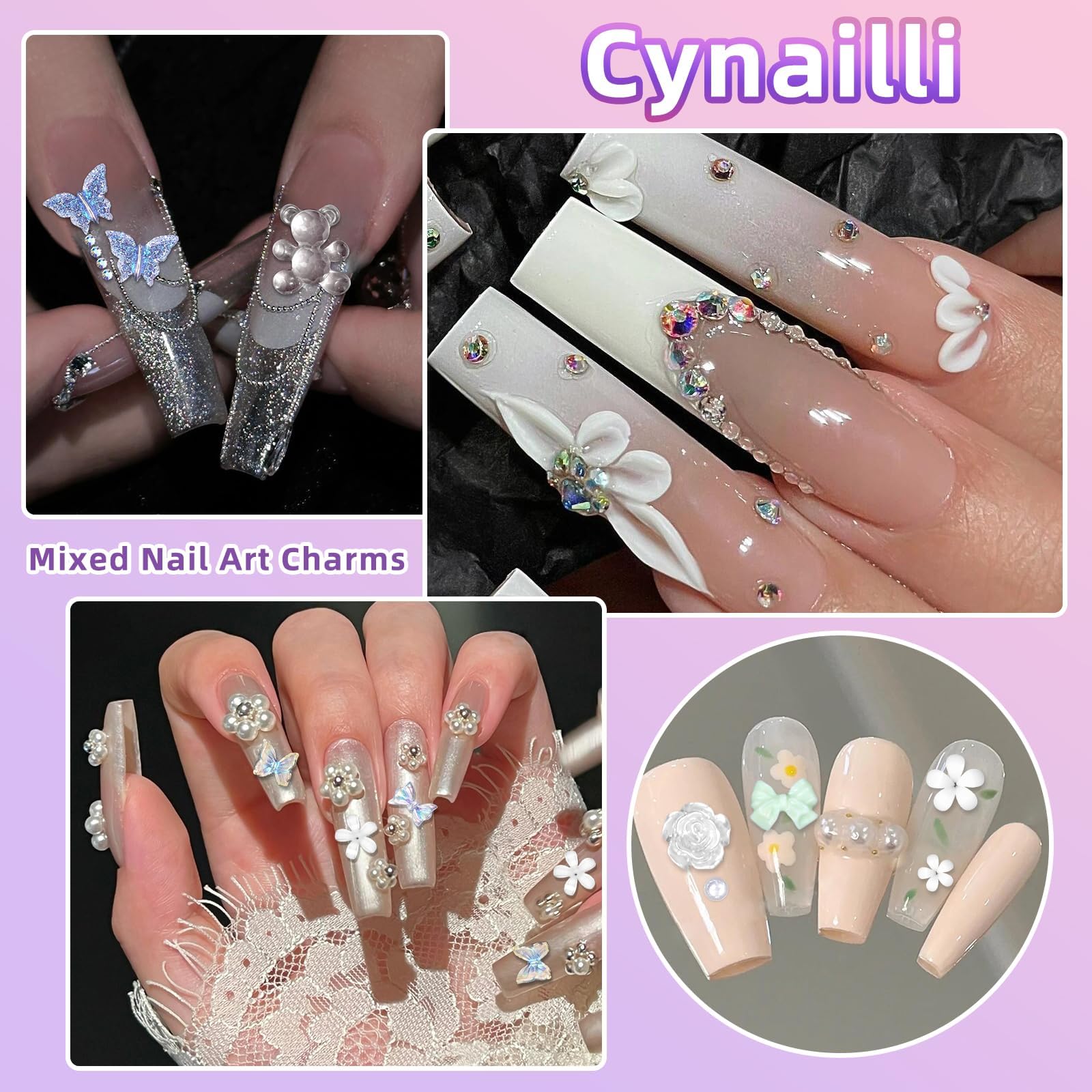 Cynailli tweezers and box set help precise placement.