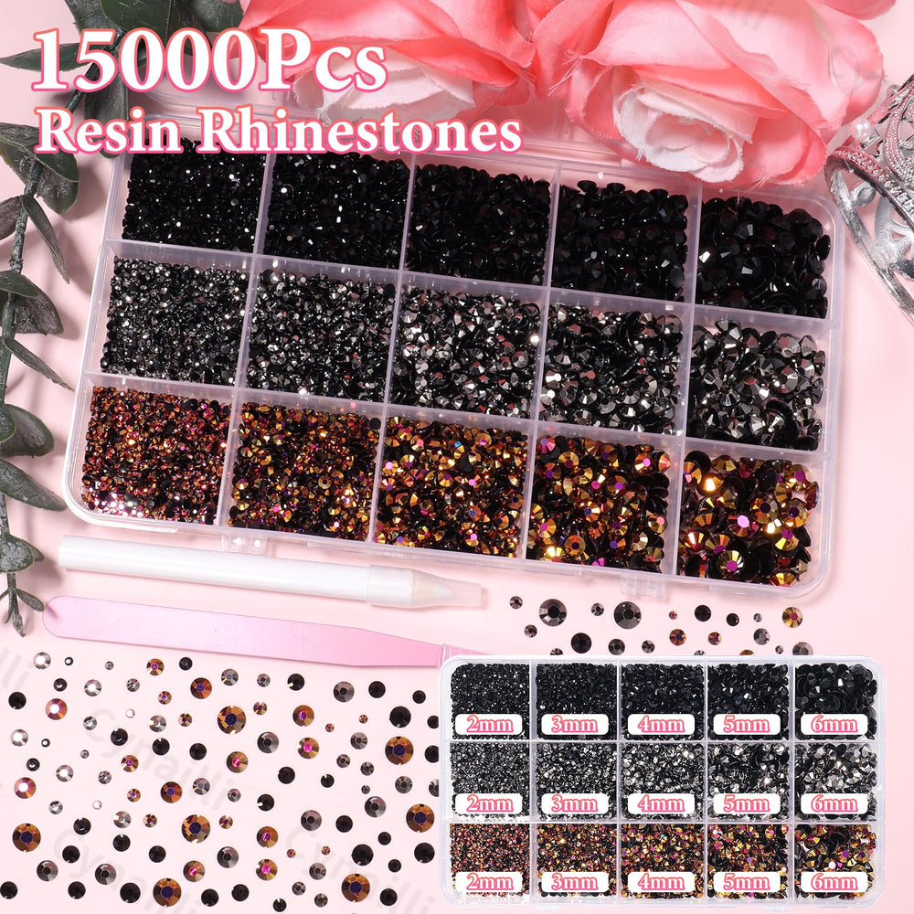 Cynailli black grey brown rhinestones ideal for crafts and decor