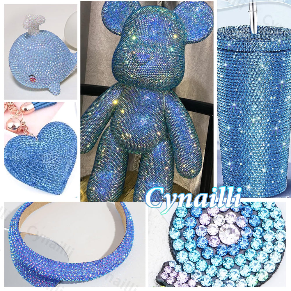 Cynailli blue rhinestones used for nail art applications