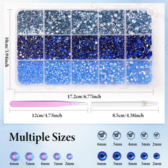 Cynailli blue rhinestones tweezers and pickup pen for precise placement