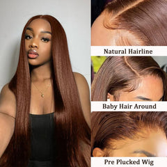 Cypha brown virgin human hair wig 180percent density for versatile styling.