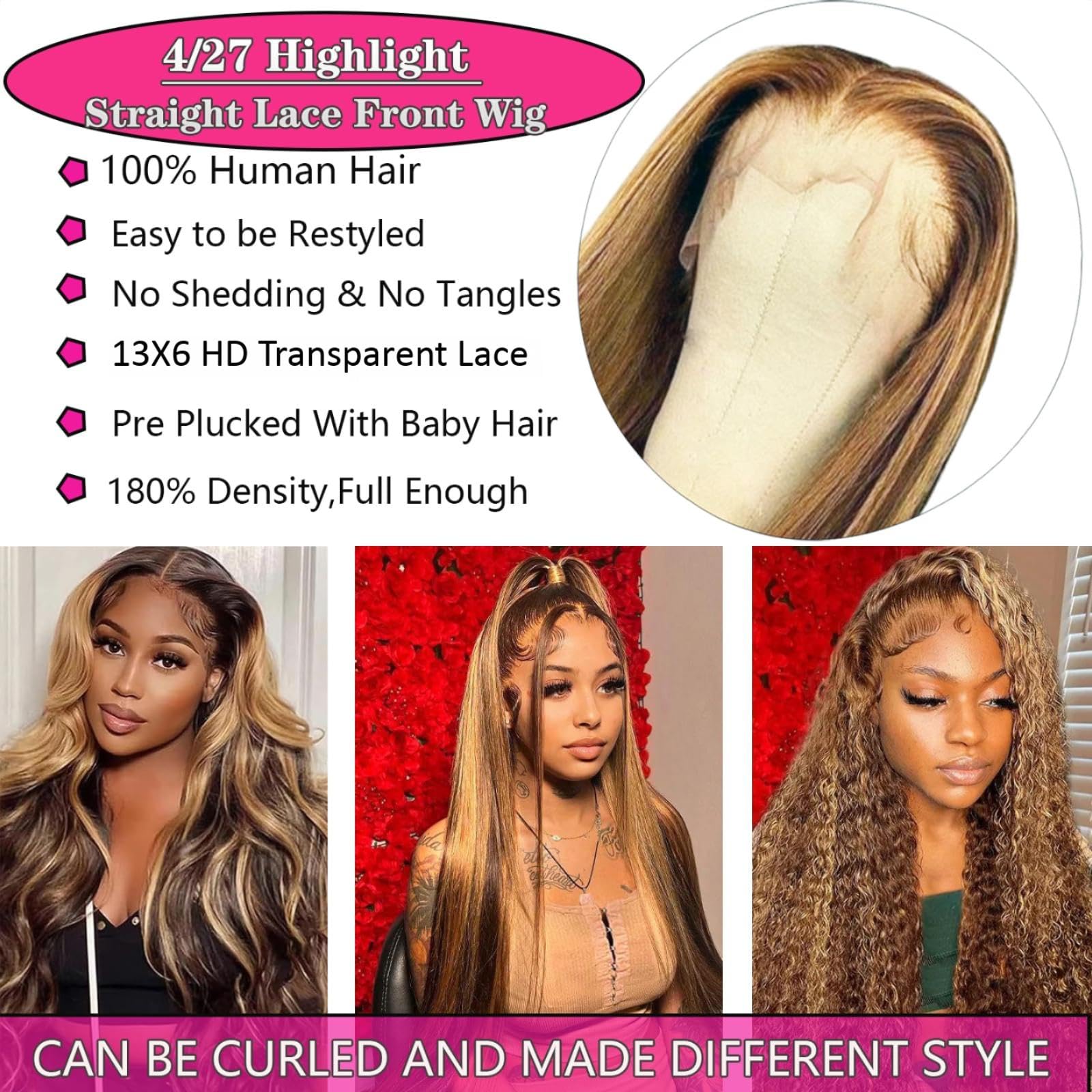 Cypha 4 27 highlighted HD lace front wig with natural density