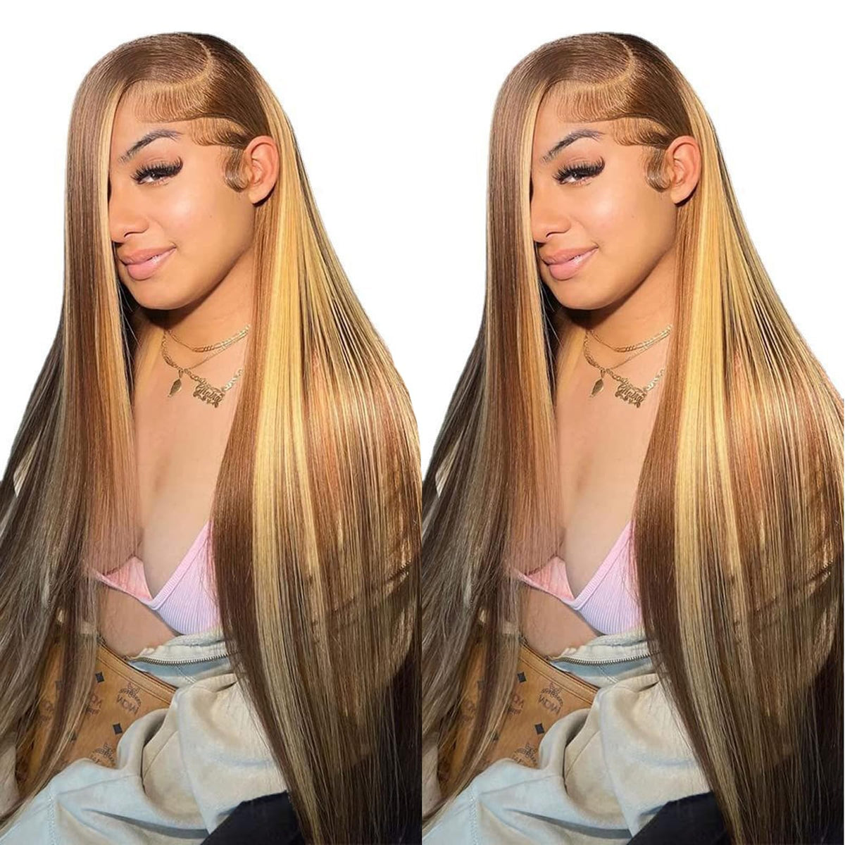 Cypha ombre lace front wig honey blonde with seamless HD lace blend