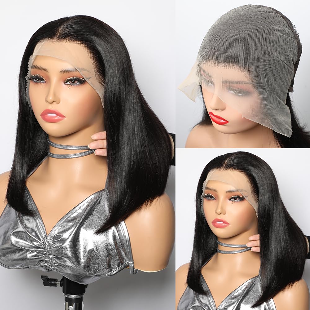CYSDRH bob wig 13x6 front lace closeup for seamless skin tone blend