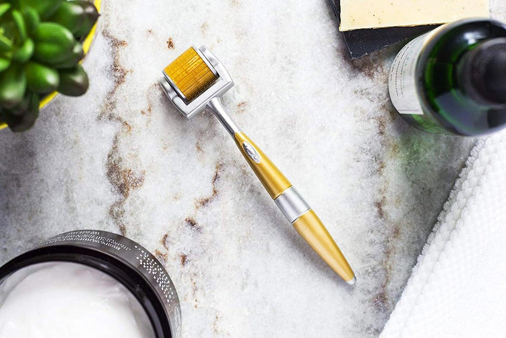 CYSSUS home-use microneedling kit with compact storage case for easy portability.