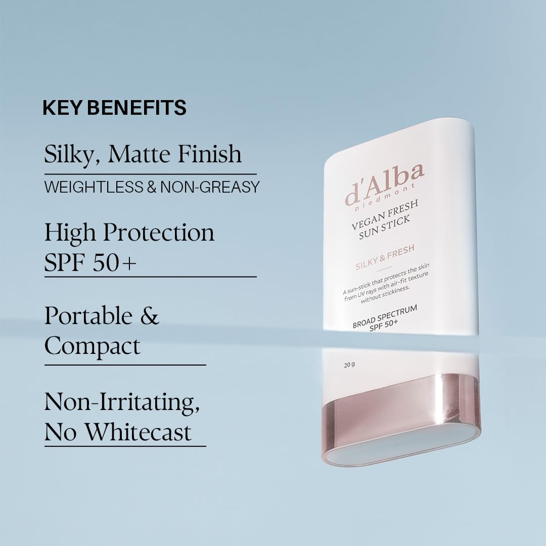 d'alba Piedmont Air Fit Fresh Sun Stick vegan-skin-care label emphasizes cruelty-free branding