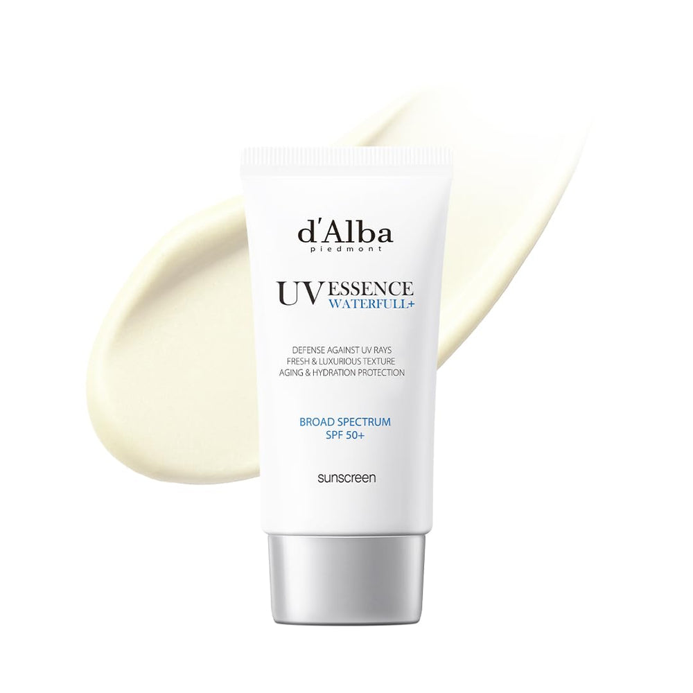 d'alba Piedmont Waterfull sunscreen bottle pour provides refreshing hydration for sunny days