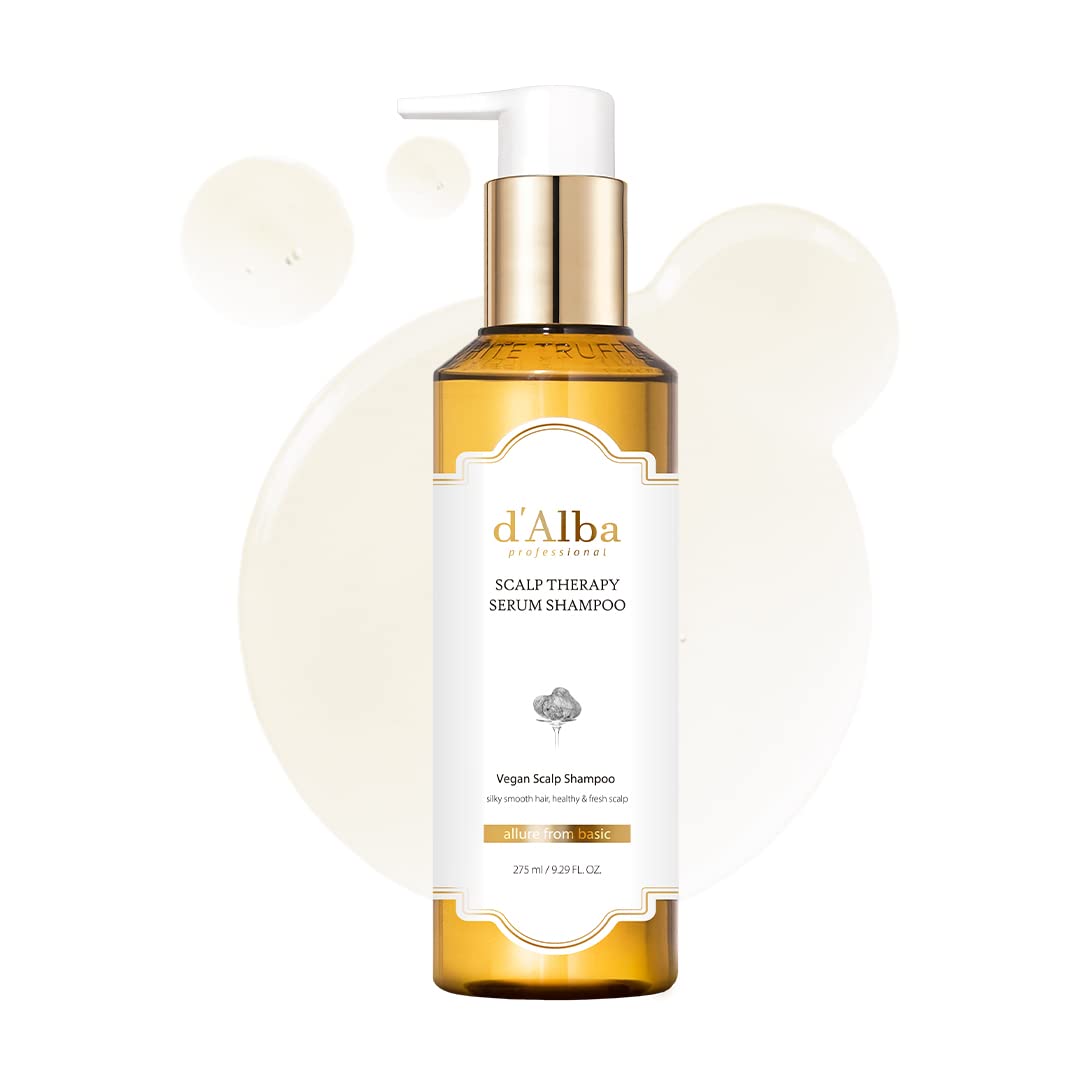 d'alba Piedmont repairing scalp shampoo bottle close-up for nourishing cleanse