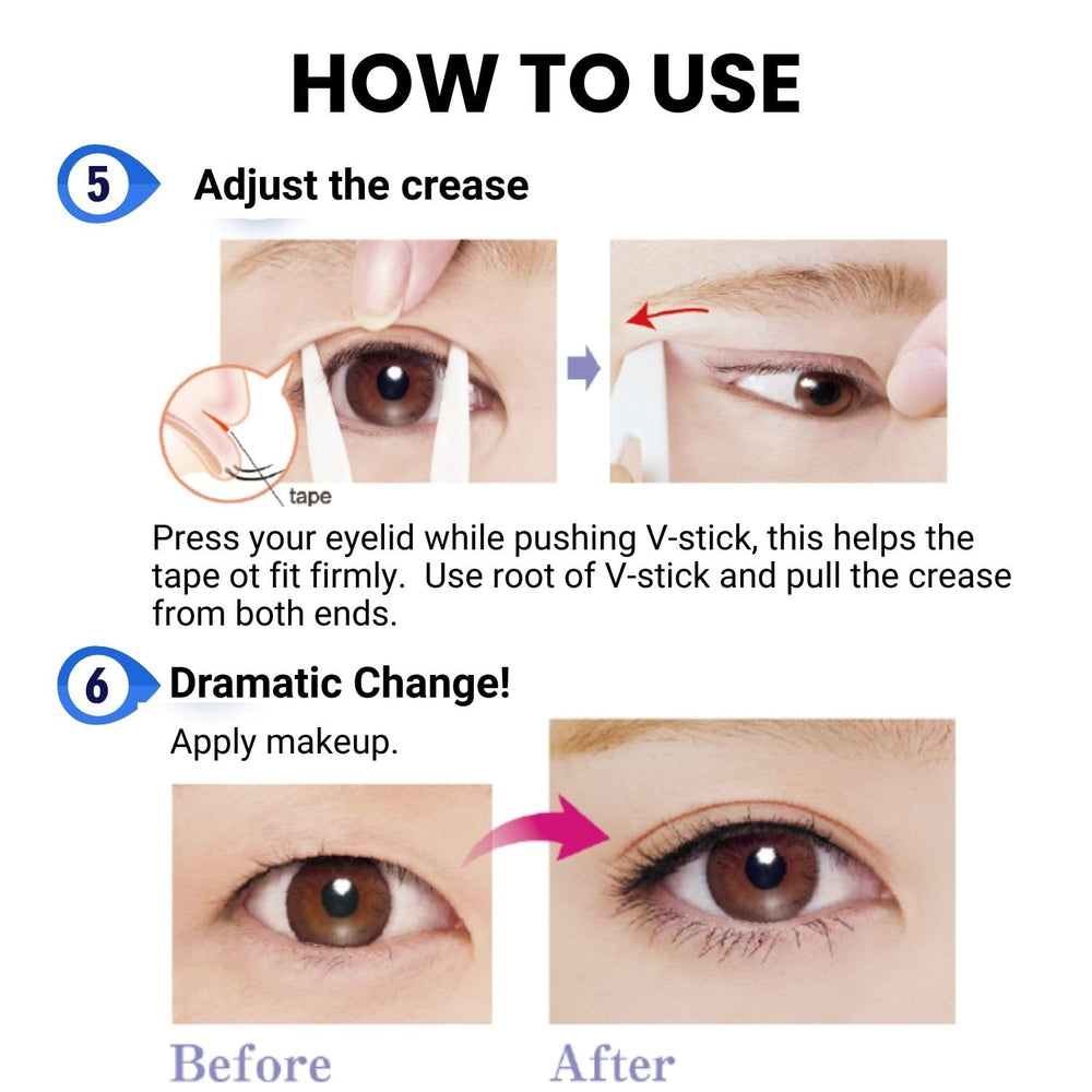 D-UP easy-to-apply strips suitable for makeup routines.