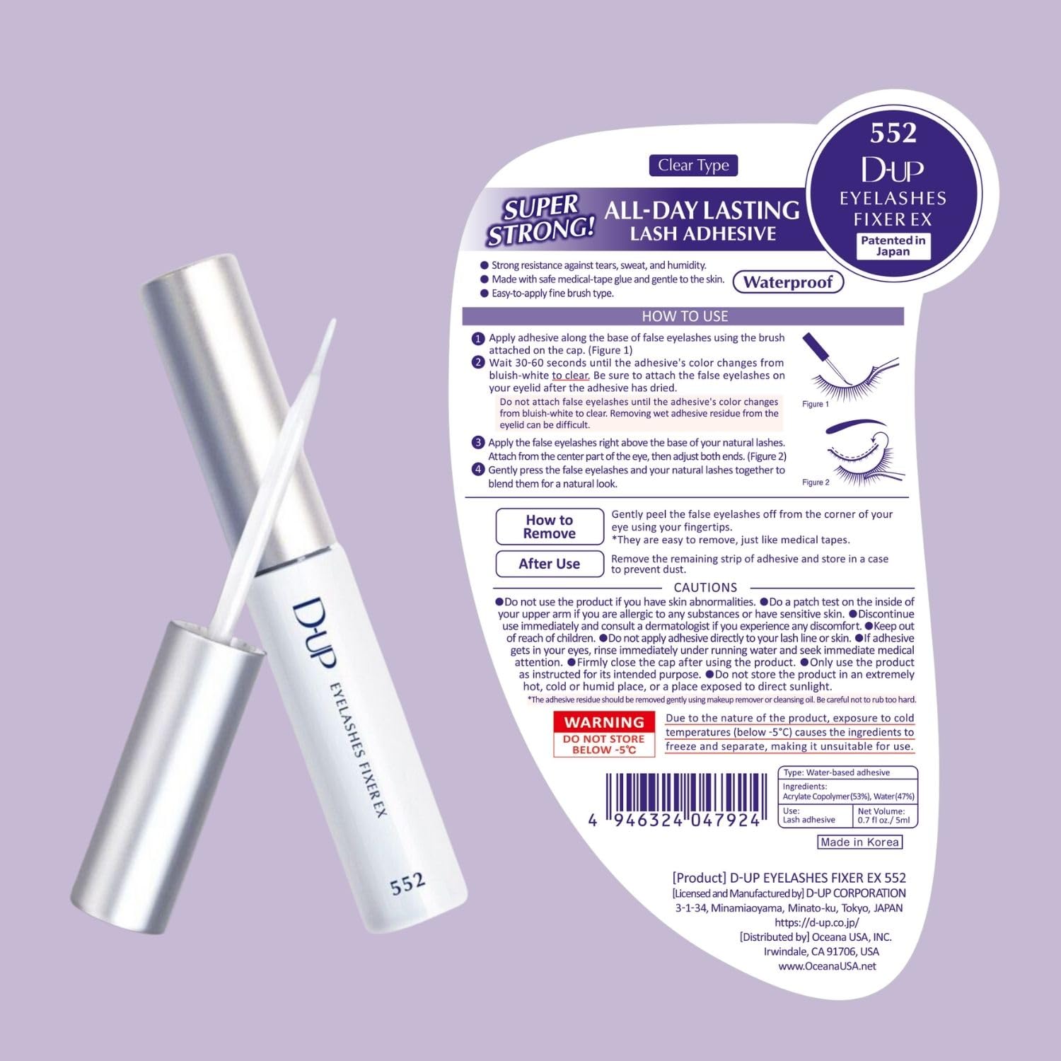 D-UP EX 552 lash-extension-glue supports various lash styles reliably.