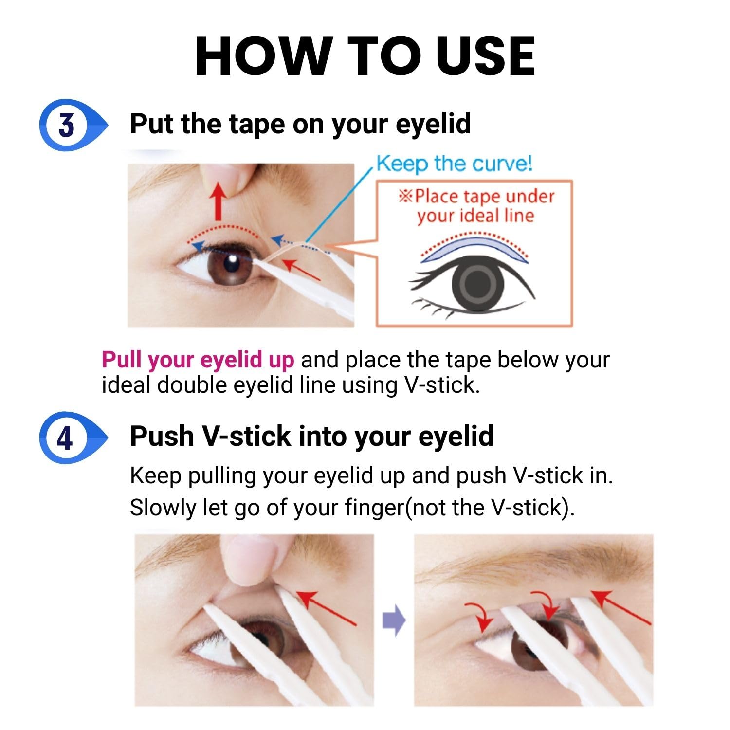 D-UP eyelid lifter set ready for all-day confidence with hooded eyes.
