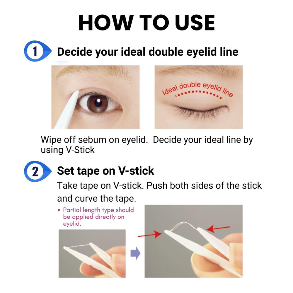 D-UP full-length strips trimmed to fit your eye shape.
