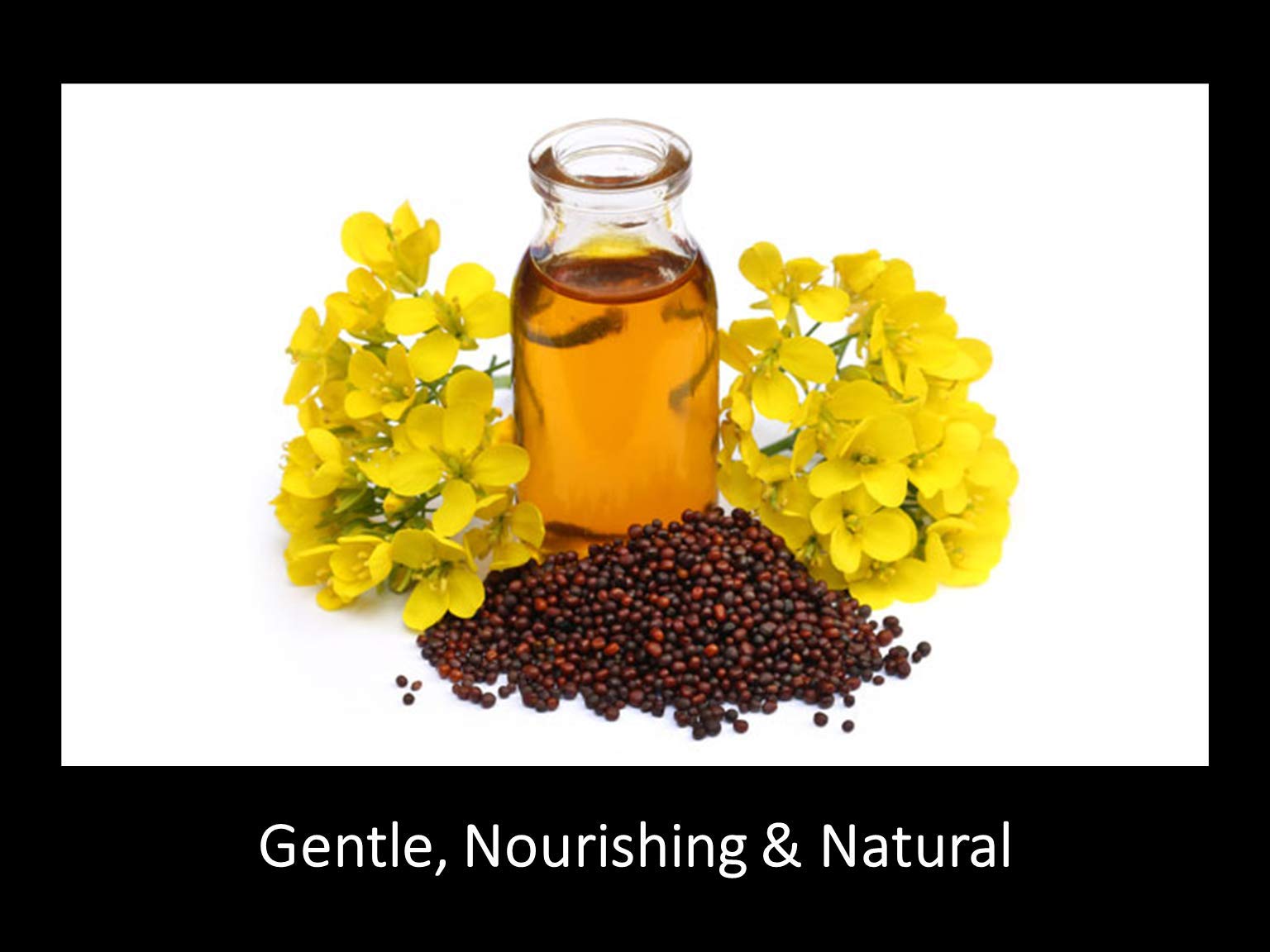 DAANA mustard oil ingredients panel emphasizes unrefined processing and fair trade.