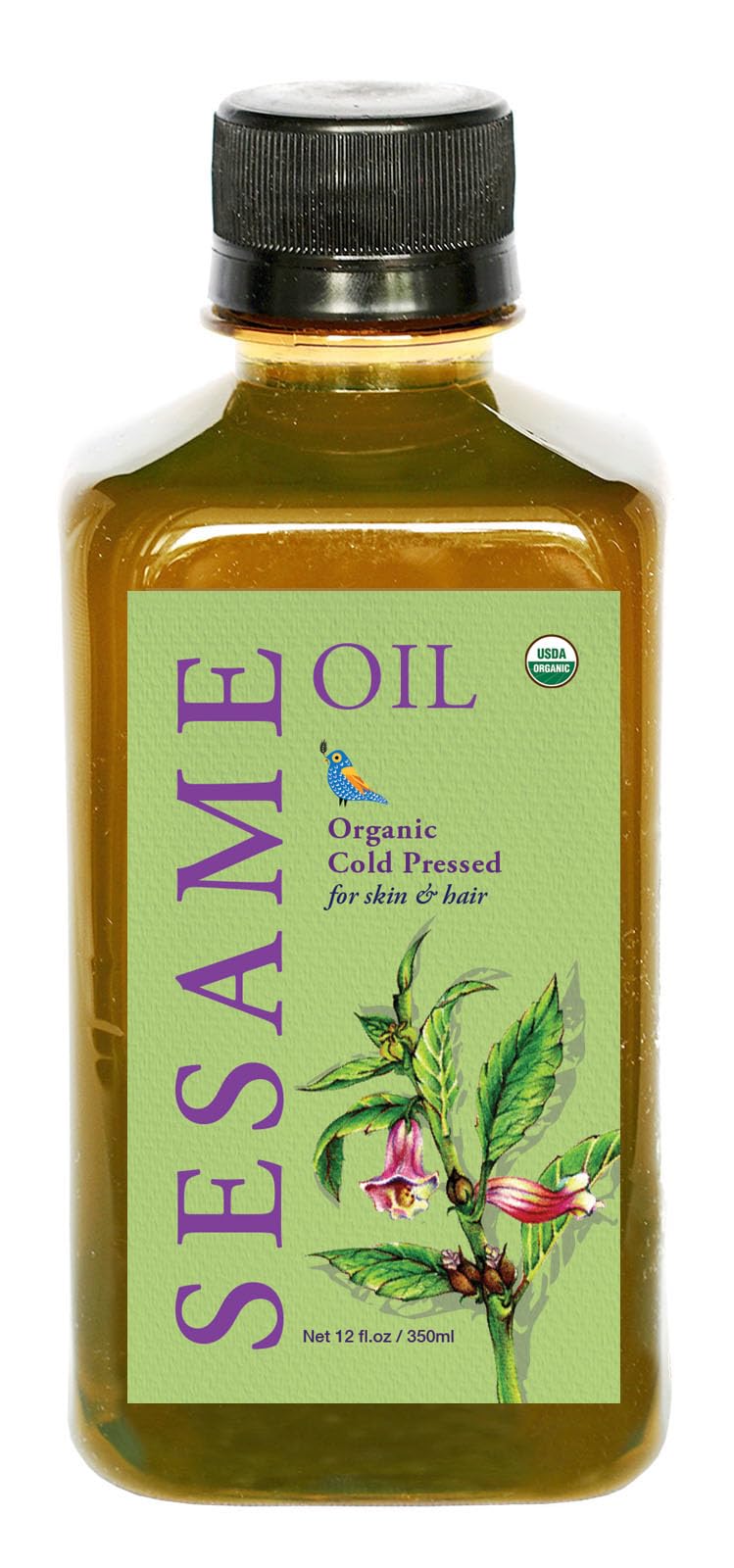 DAANA sesame oil bottle pour for easy skin hydration.