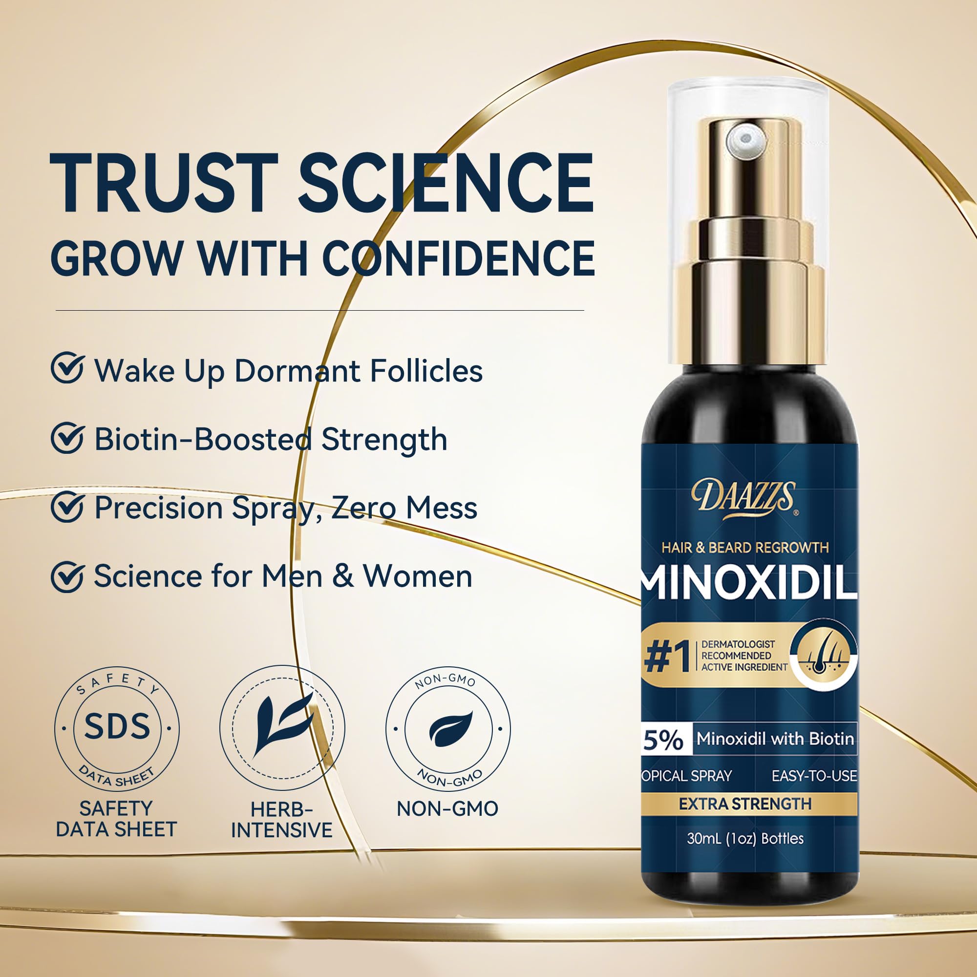 DAAZZS five-percent minoxidil scalp thinning solution targets thinning areas
