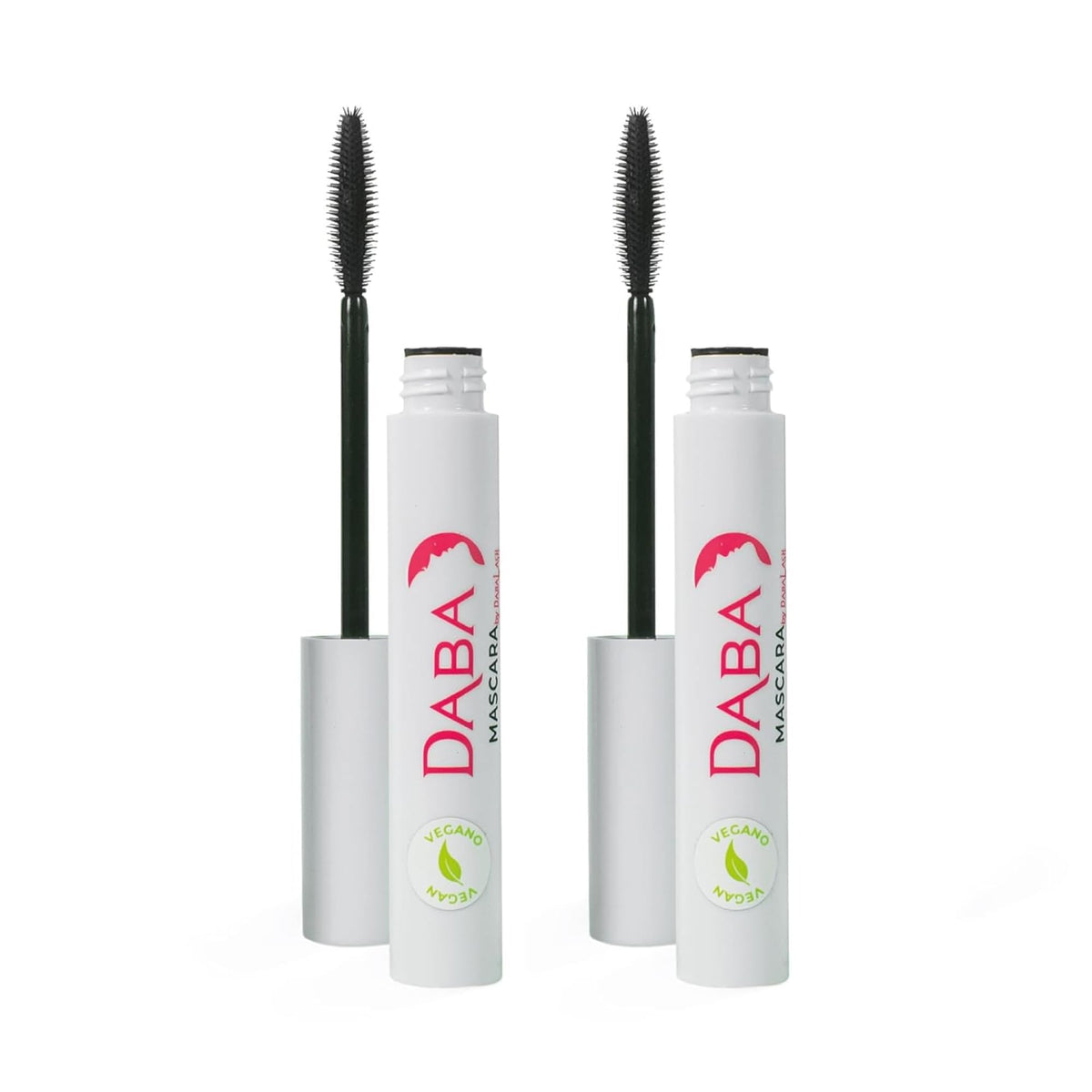 Dabalash Daba Duo mascara tubes in Very Black, bold lashes.