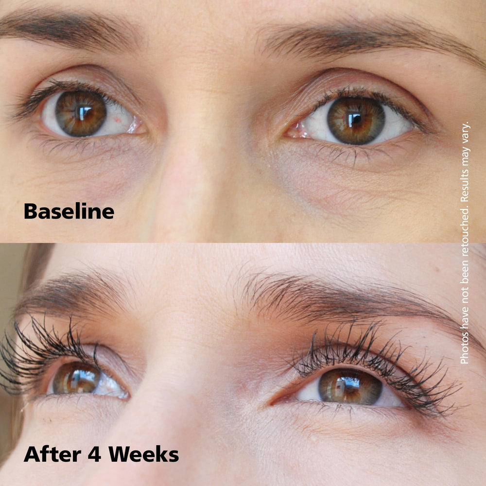 Dabalash lashes closeup reveals fuller, more defined lash appearance.
