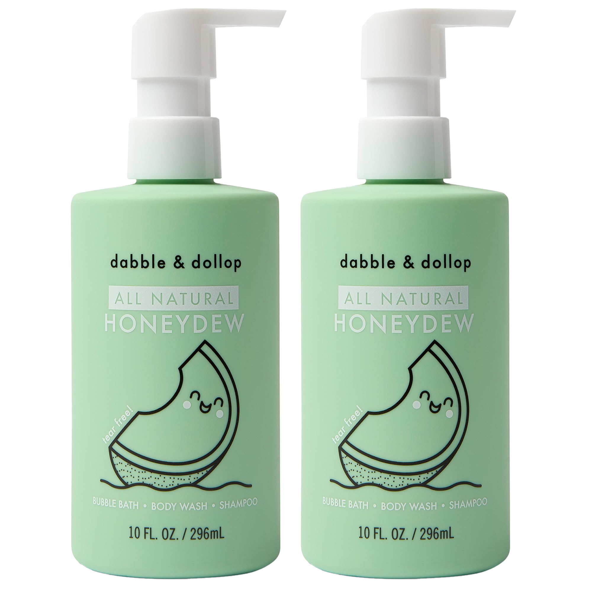 Dabble & Dollop Honeydew Gel bottle with melon scent for gentle cleansing