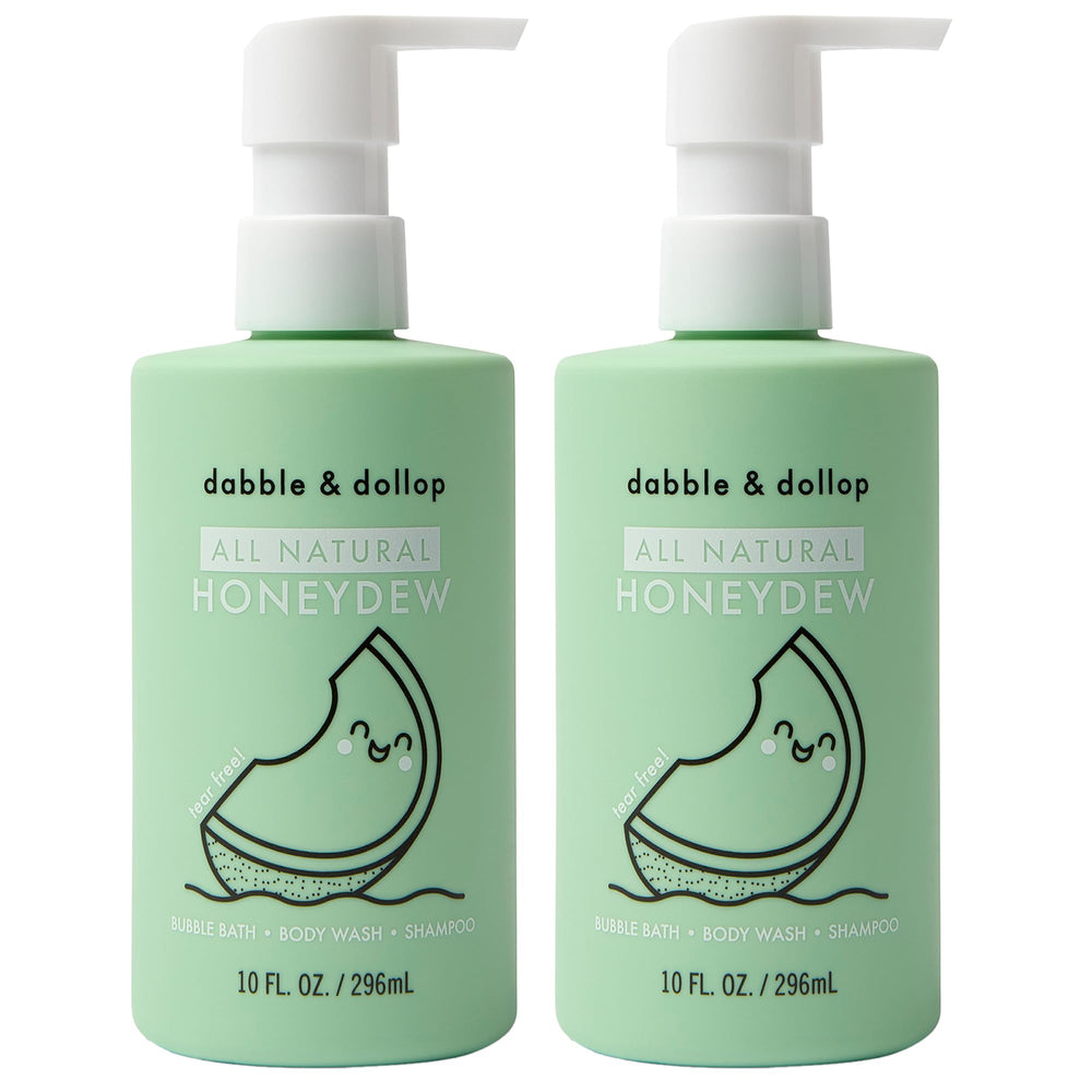 Dabble & Dollop Honeydew Gel bottle with melon scent for gentle cleansing