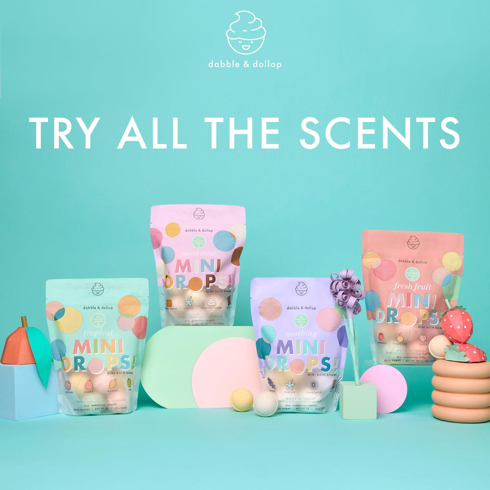 Dabble & Dollop USA-made badge visible on packaging imagery.