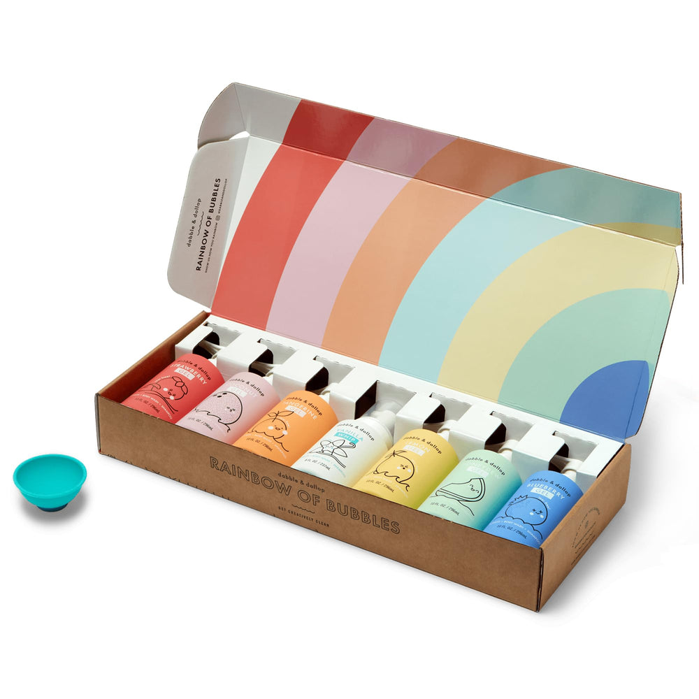 Dabble & Dollop Rainbow of Bubbles gluten-free labeling for sensitive families
