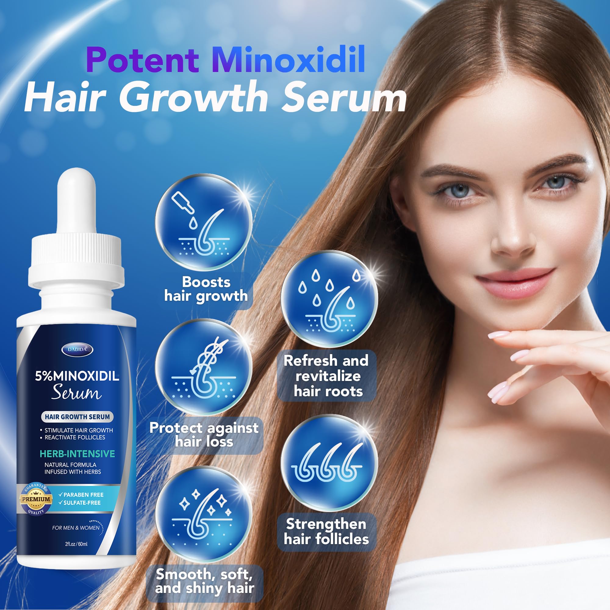 DABIDA beard regrowth application focusing on patchy facial hair areas.