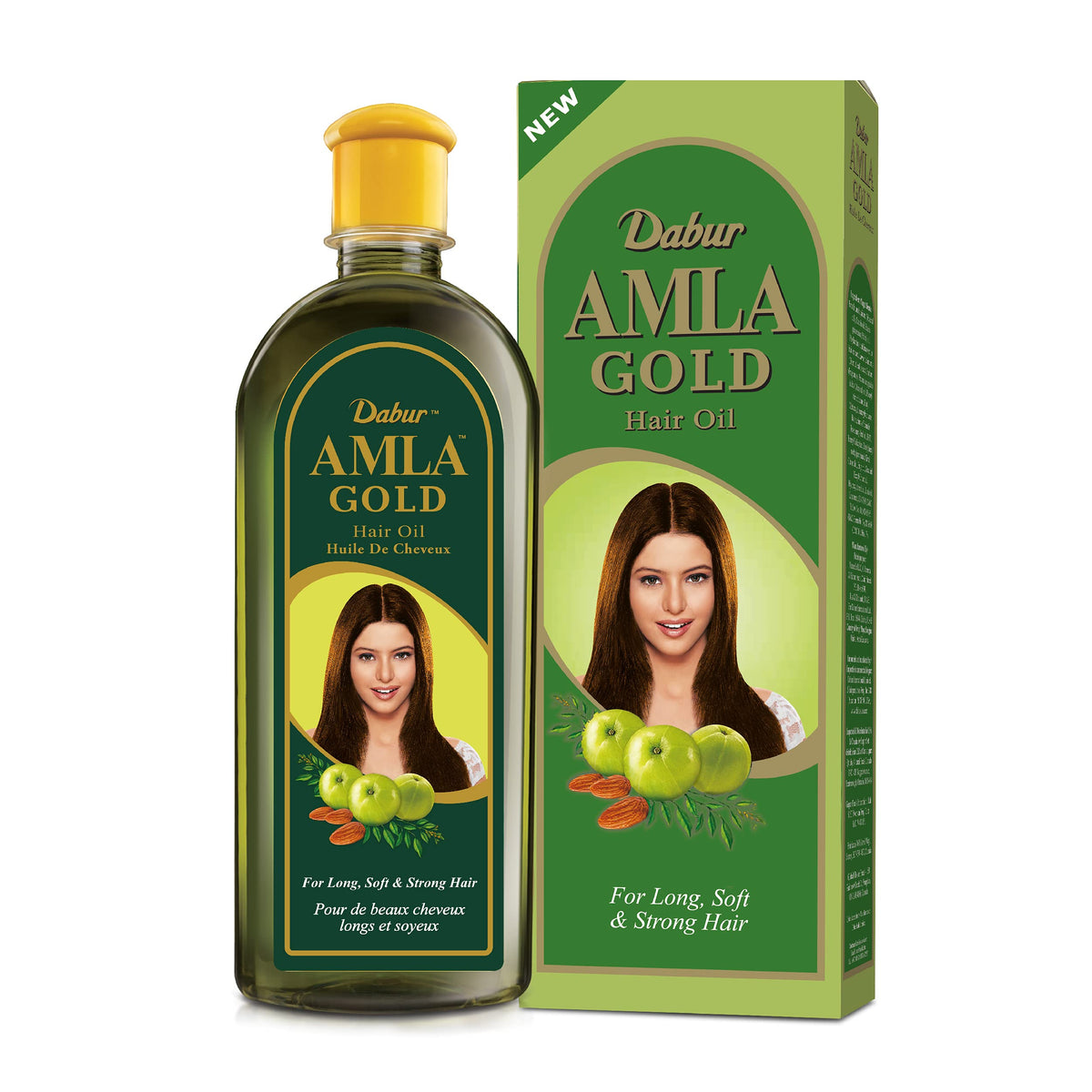 Dabur Amla Gold Hair Oil bottle ready for scalp nourishment.