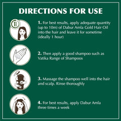 Dabur Amla Gold Hair Oil close-up of natural ingredients.