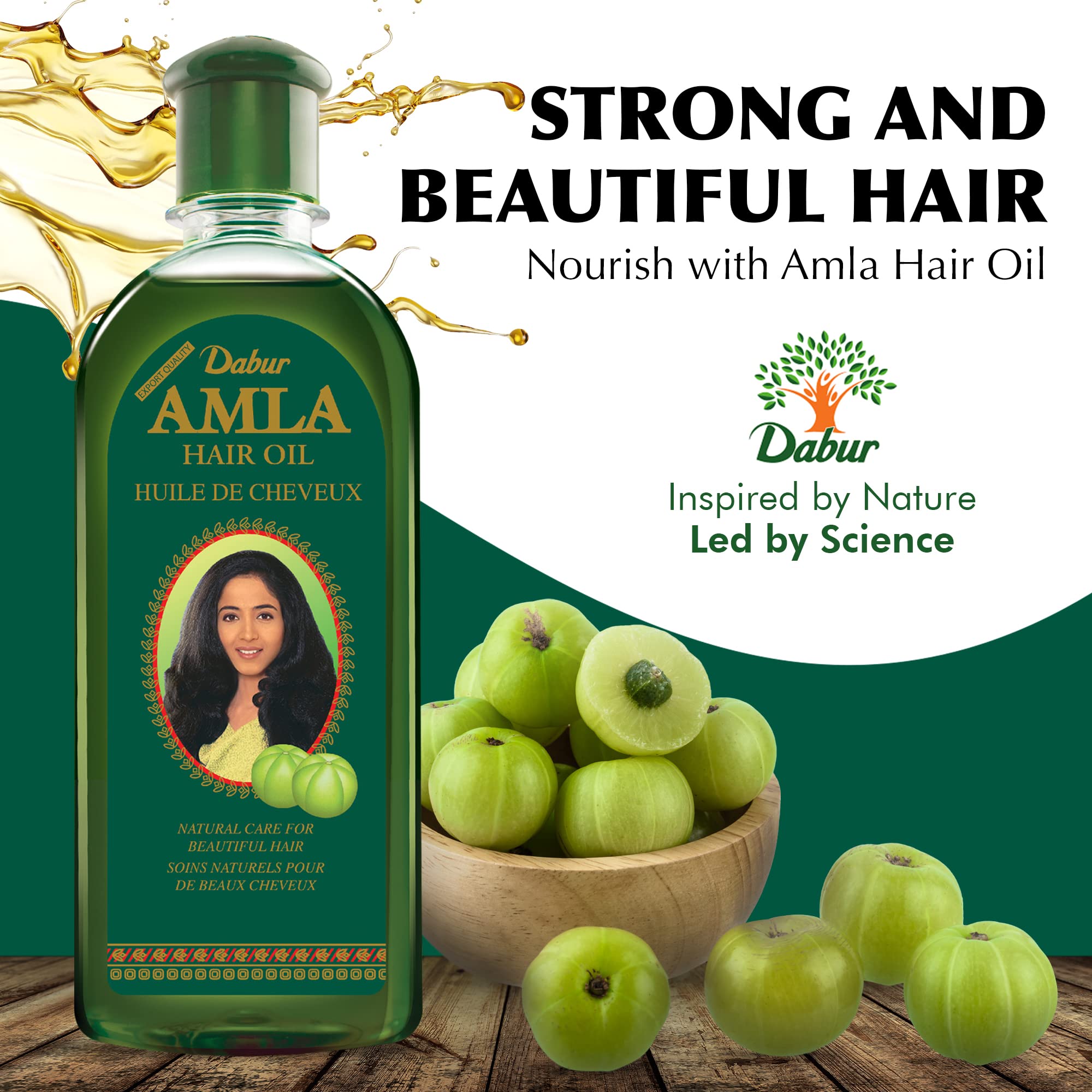 Dabur Amla Hair Oil gives natural shine to hair strands.