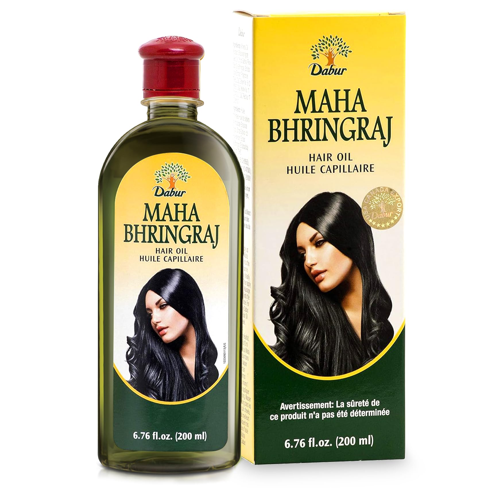 Dabur Maha Bhringraj Hair Oil bottle for easy scalp nourishment.