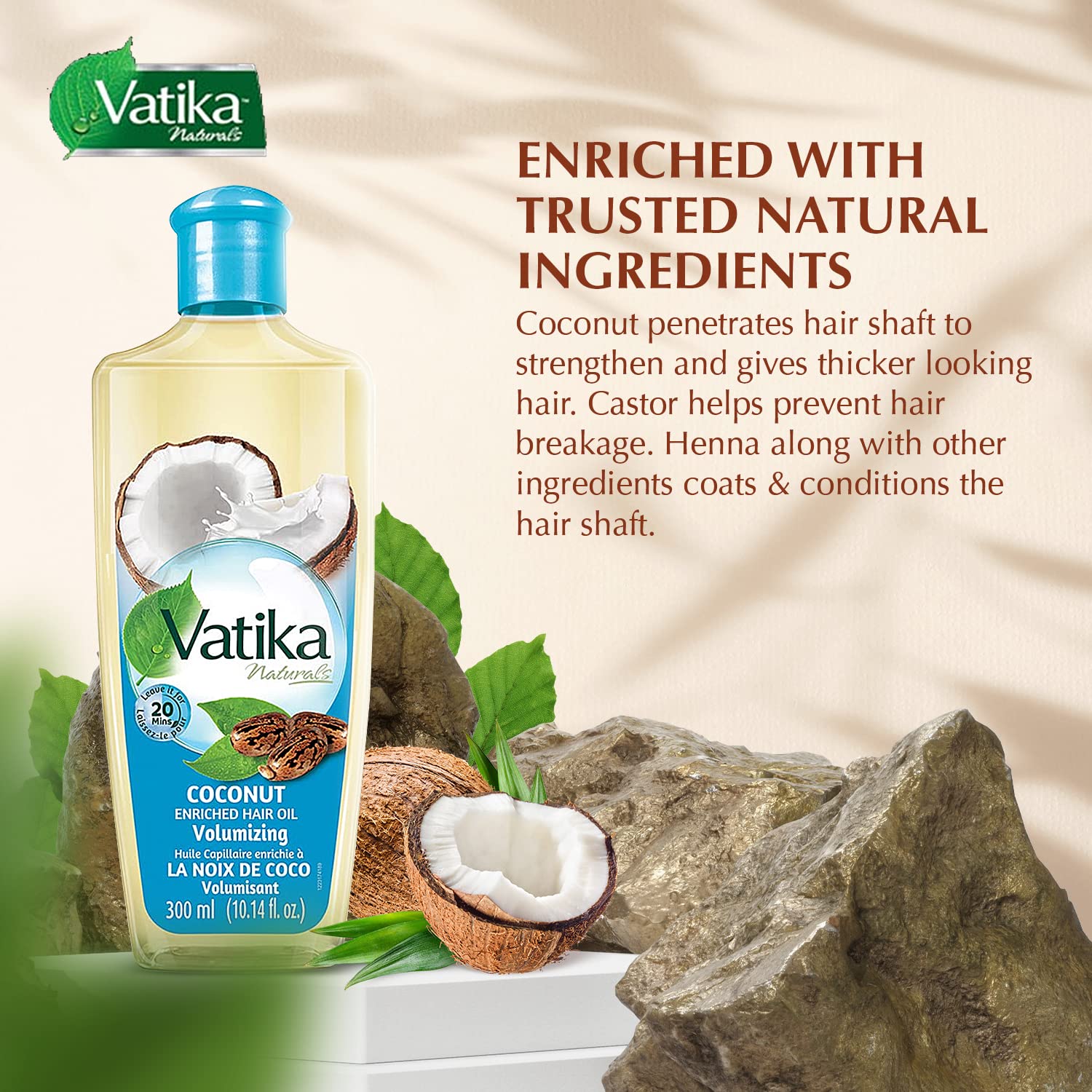 Dabur Vatika Enriched Coconut Hair Oil adds shine and smoothness to hair