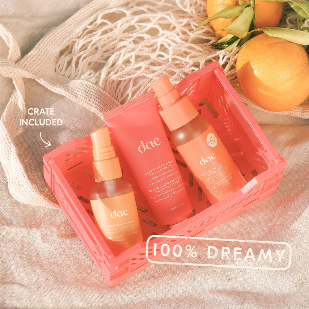 DAE Hair 3-in-1 styling cream desert-inspired backdrop product shot