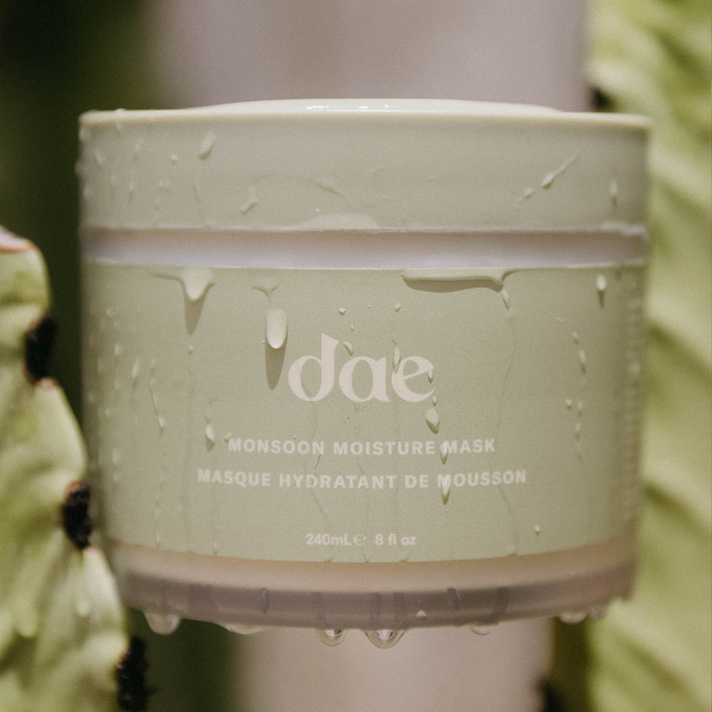 Recyclable packaging of DAE Monsoon Moisture Mask promotes sustainability.