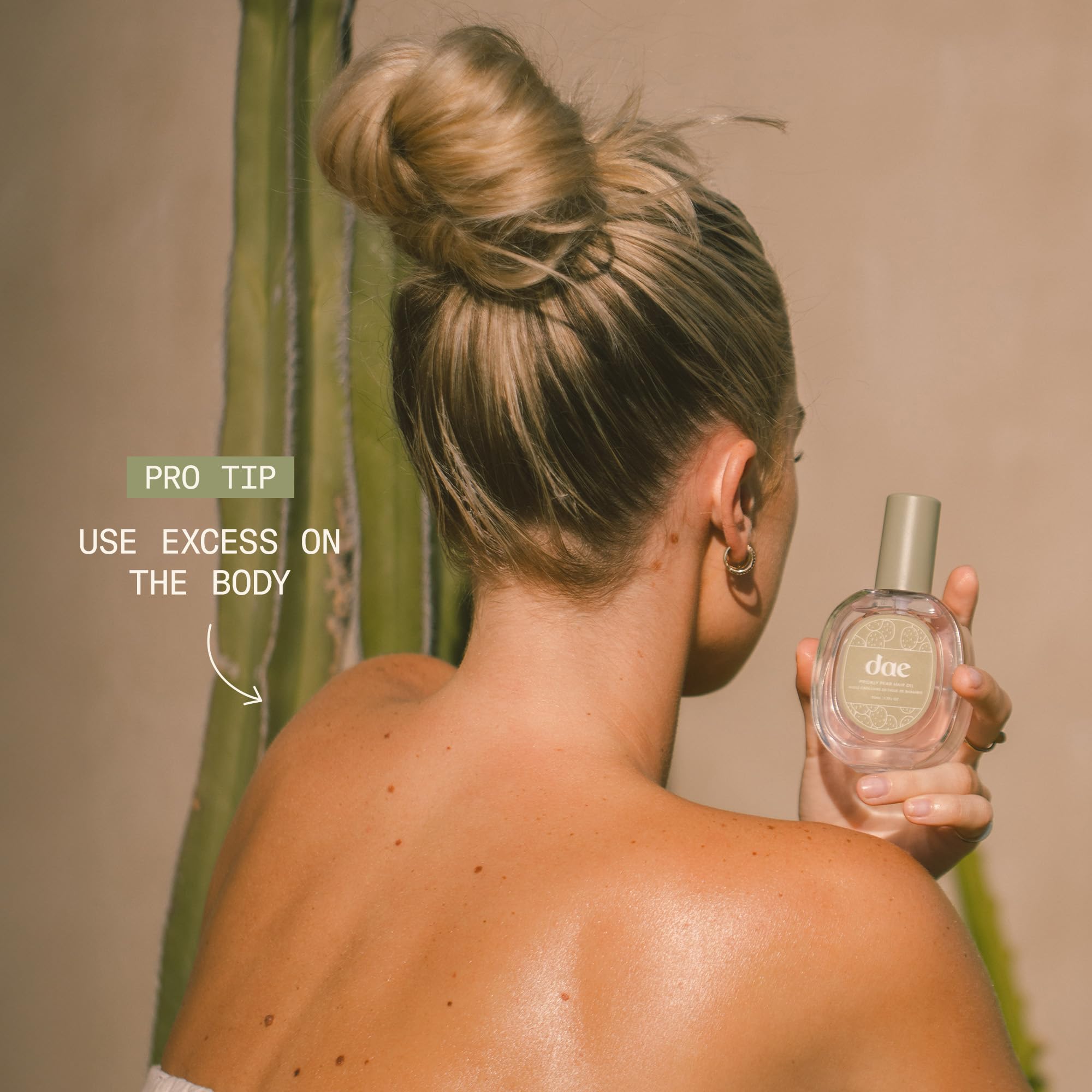 DAE Prickly Pear Hair Oil travel size fits easily in bags.
