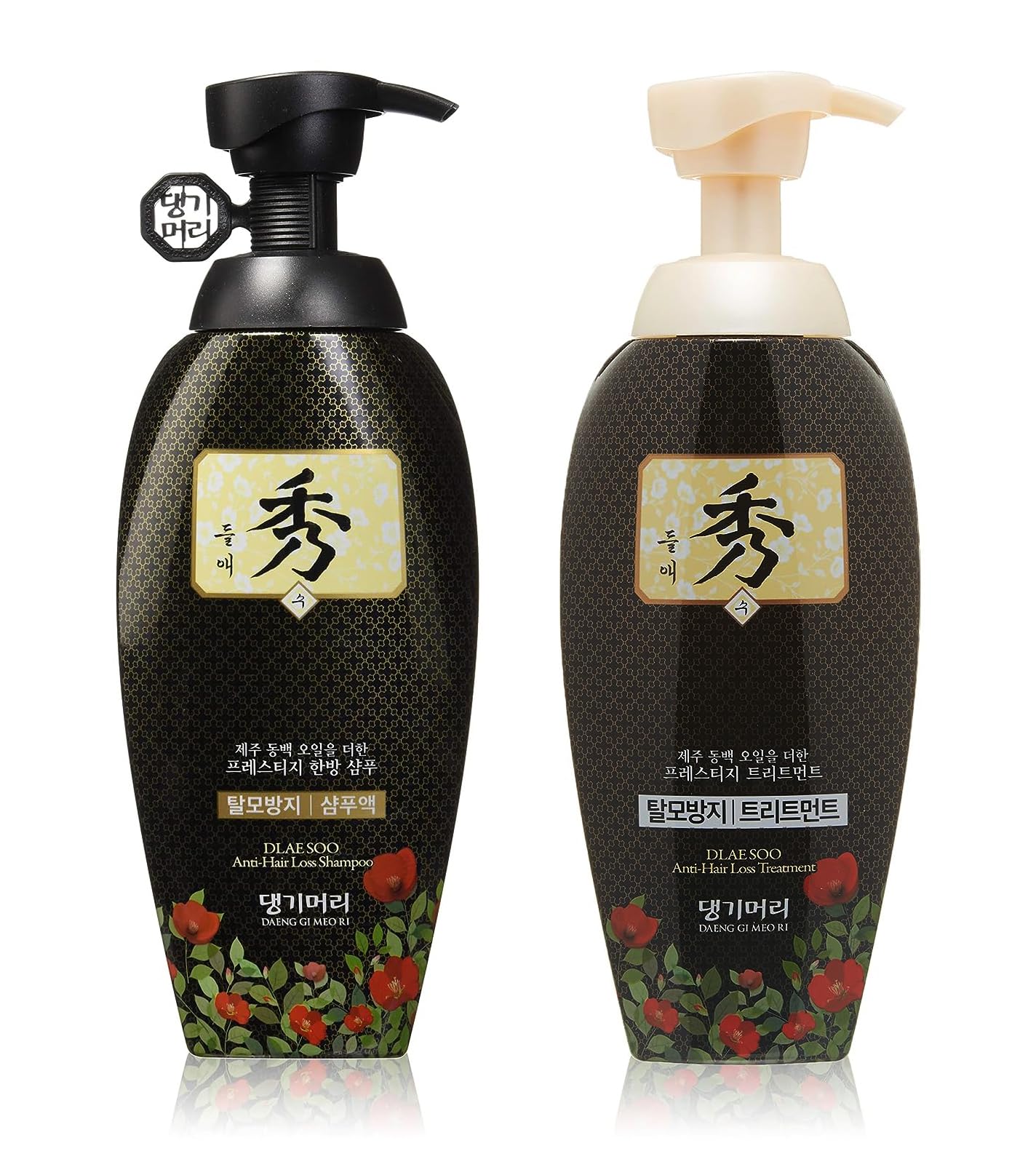 Daeng Gi Meo Ri Dlaesoo anti hair-loss shampoo bottle nourishes the scalp for daily care.