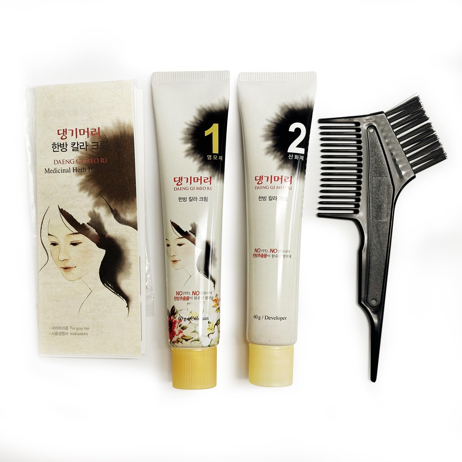 Daeng Gi Meo Ri keratin-pca infusion provides nourishment during coloring.
