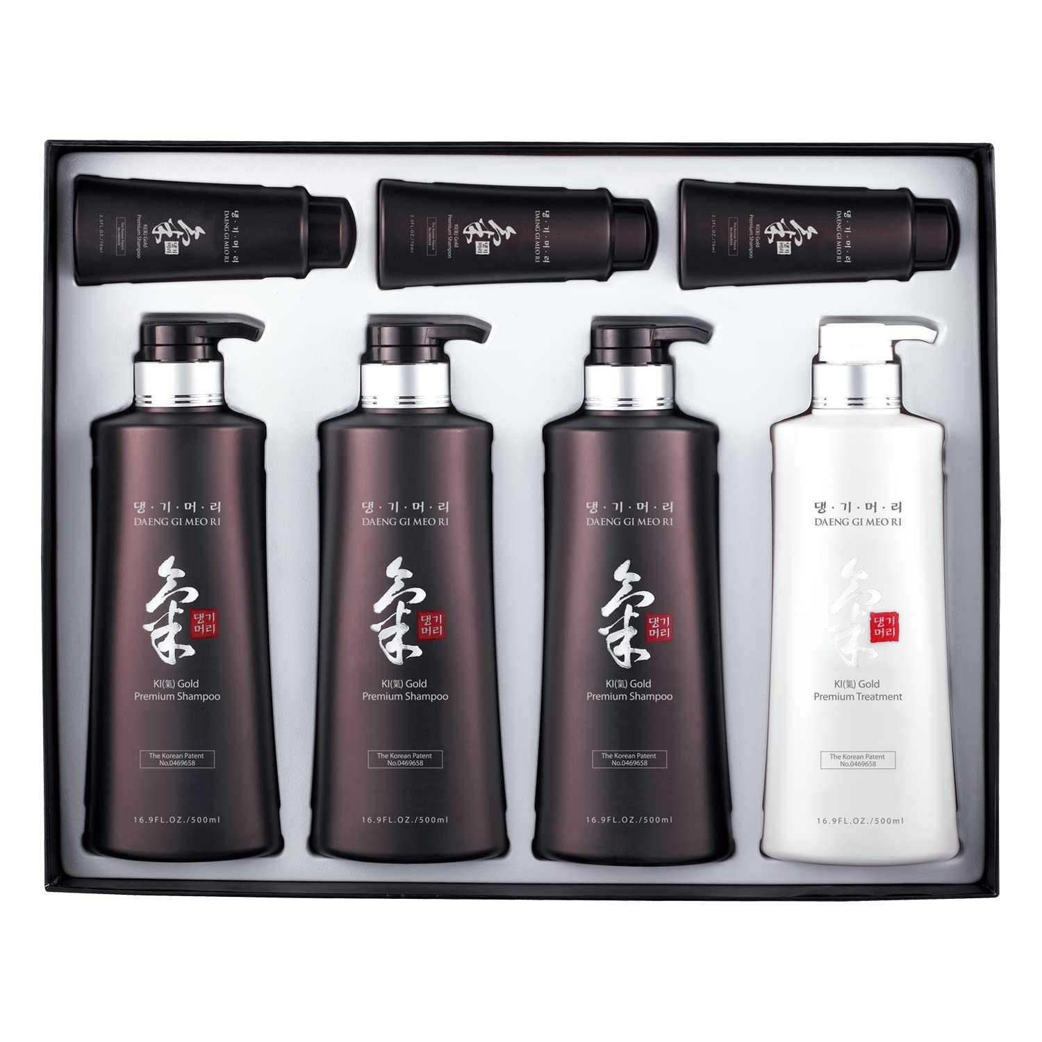 Daeng Gi Meo Ri Ki Gold Premium Shampoo bottle delivers moisture for dry hair.